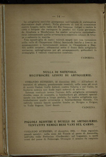 Il diario della nostra guerra : bollettini ufficiali dell'esercito e della marina